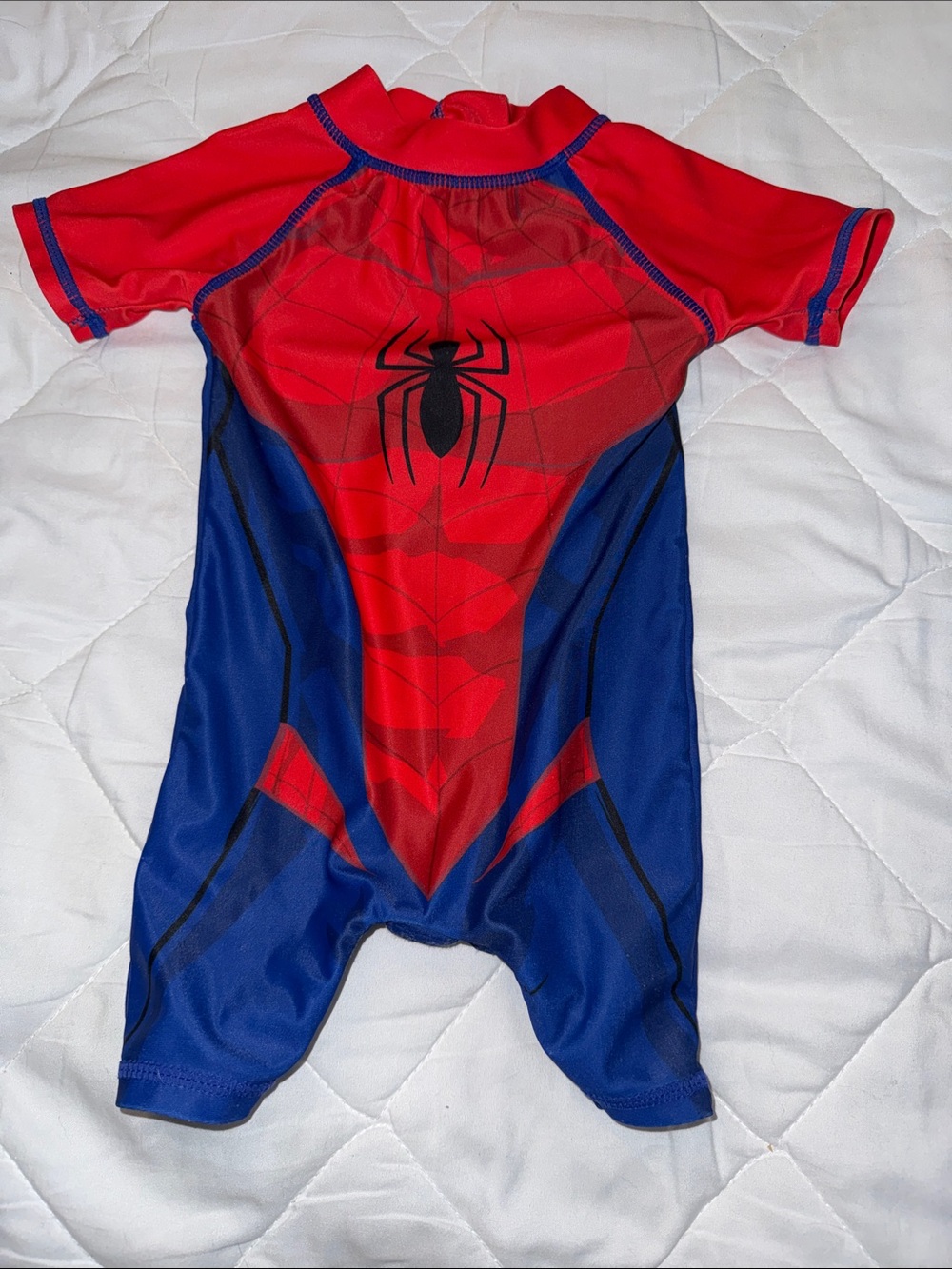 3-6m Spider-Man Red & Blue Spider-Themed Kids Swim Romper rash guard